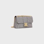 MEDIUM CELINE VICTOIRE BAG IN STRIPED TEXTILE NAVY BLUE - Image 2